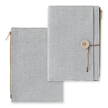 Midori Yuru Log B6 Cloth Cover | Grey