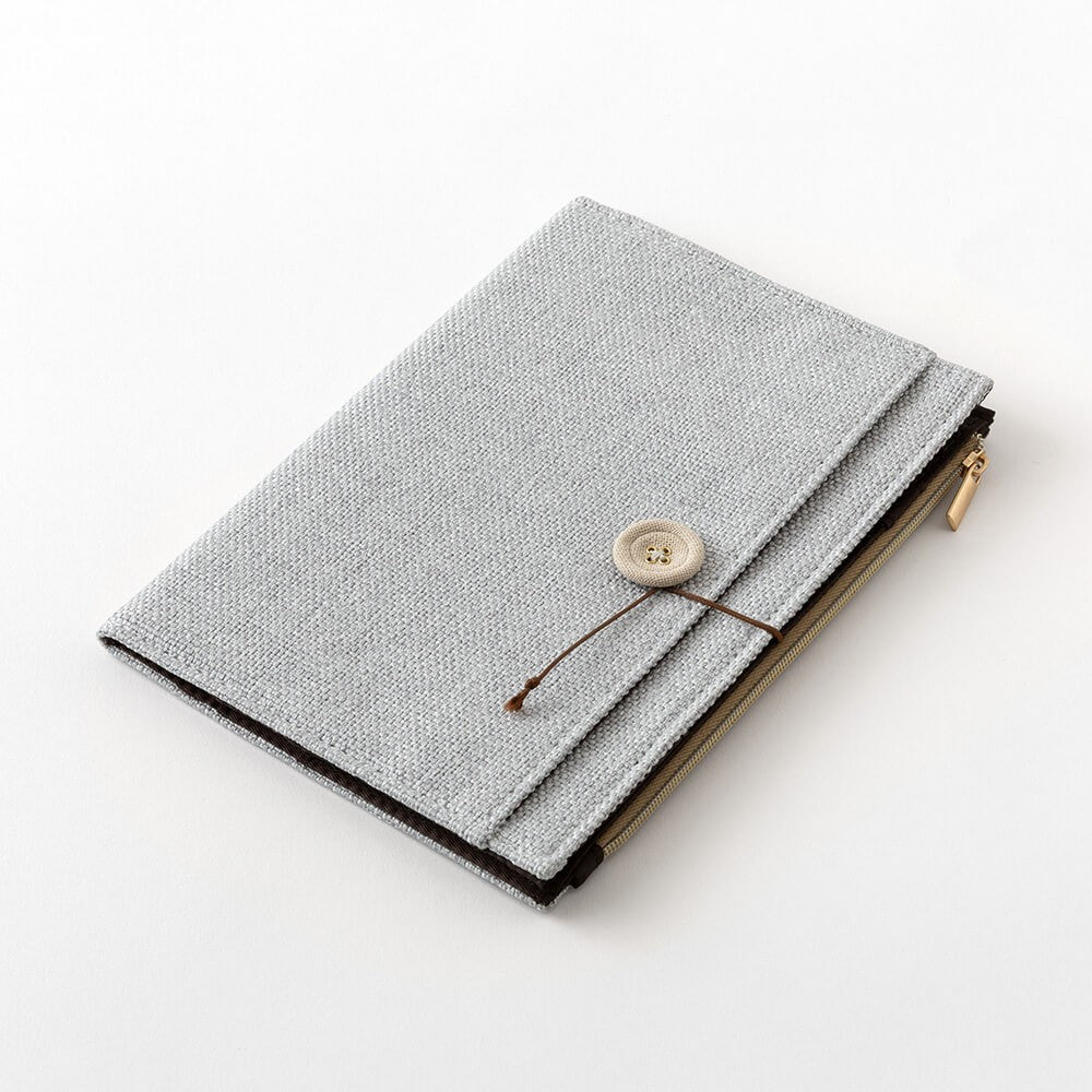 Midori Yuru Log B6 Cloth Cover | Grey