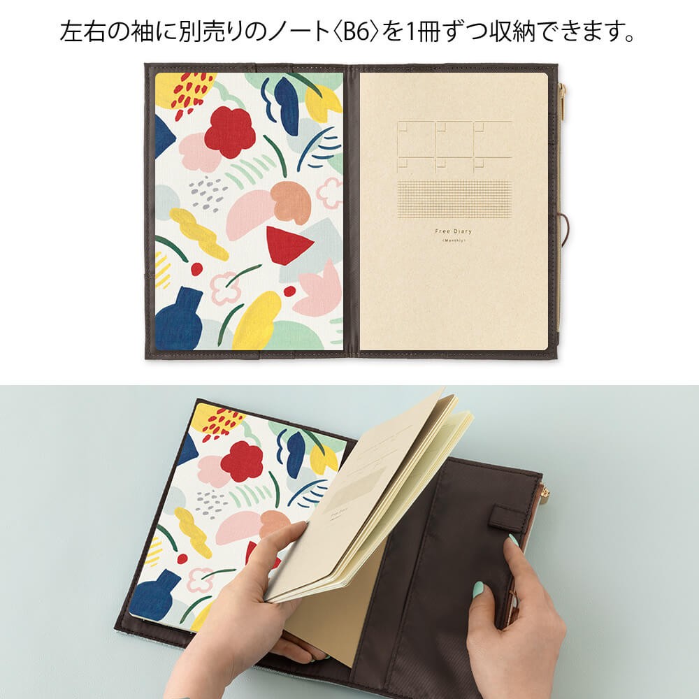 Midori Yuru Log B6 Cloth Cover | Grey