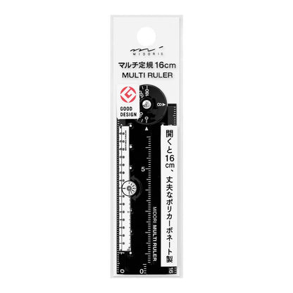 Multi Ruler 16cm Black A | Midori Multi-functional Ruler