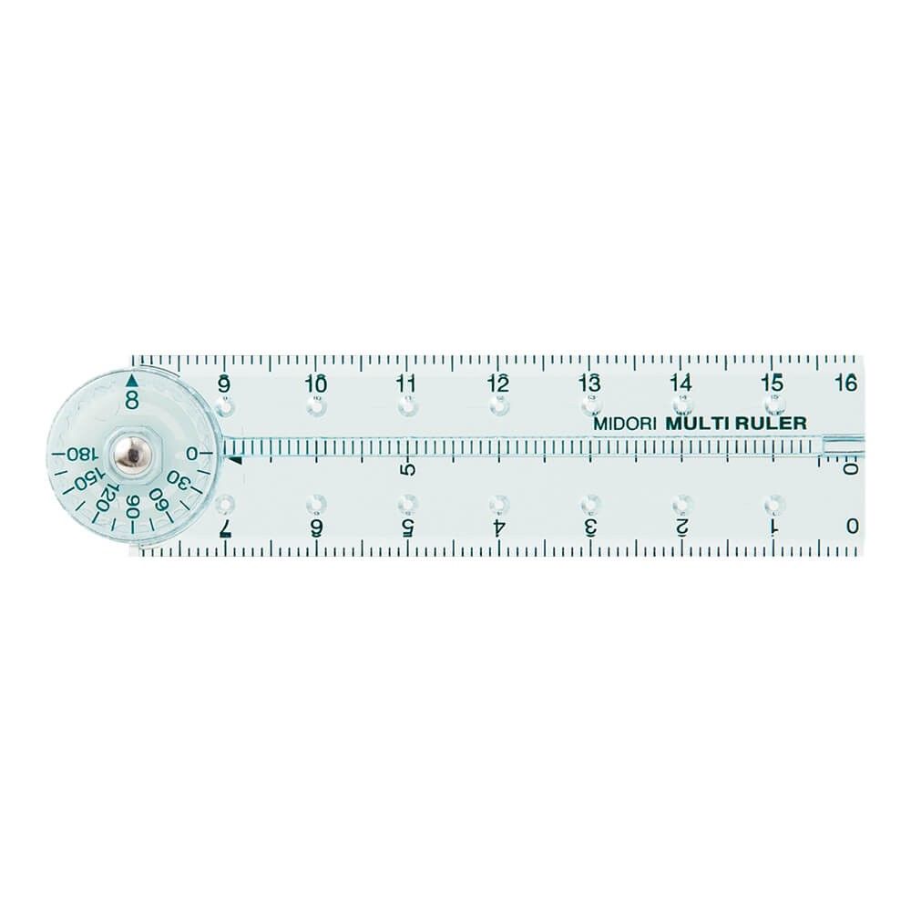 Multi Ruler 16cm Blue A | Linijka wielofunkcyjna Midori