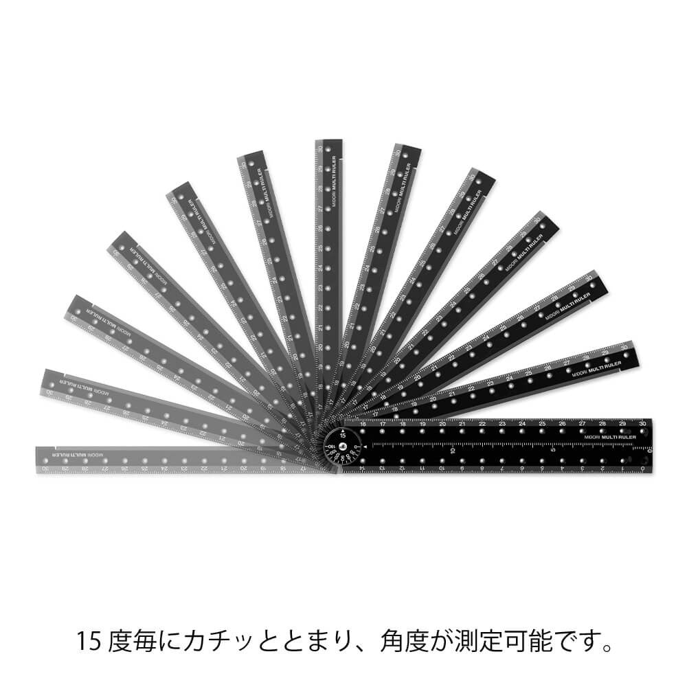 Multi Ruler 30cm Black A | Linijka wielofunkcyjna Midori