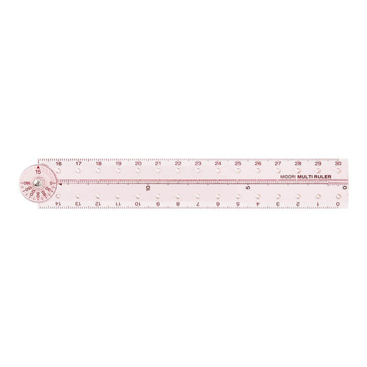 Multi Ruler 30cm Pink A | Midori Multifunctional Ruler