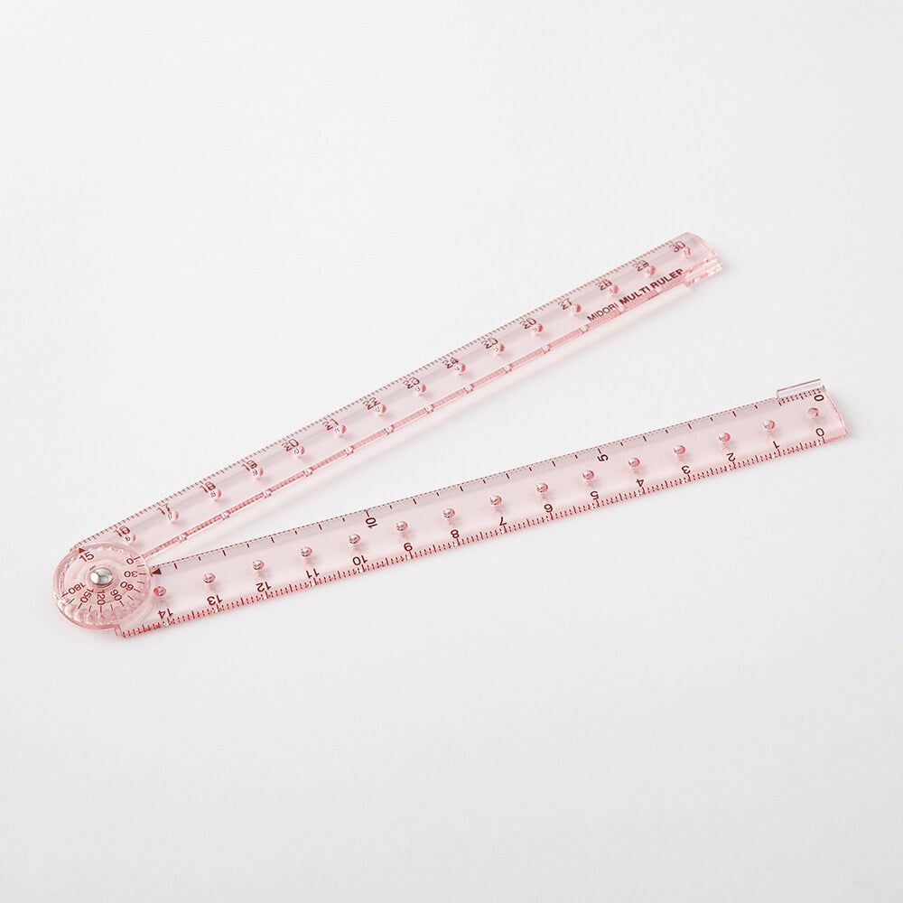 Multi Ruler 30cm Pink A | Midori Multifunctional Ruler