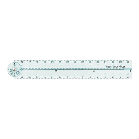 Multi Ruler 30cm Blue A | Midori Multifunctional Ruler