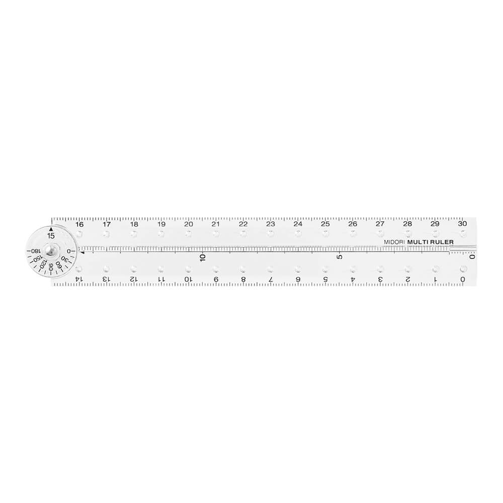 Multi Ruler 30cm Clear A | Midori Multifunctional Ruler