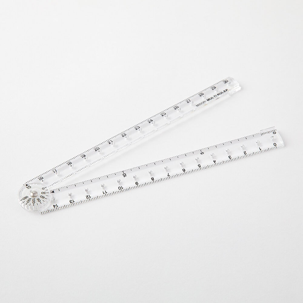 Multi Ruler 30cm Clear A | Midori Multifunctional Ruler