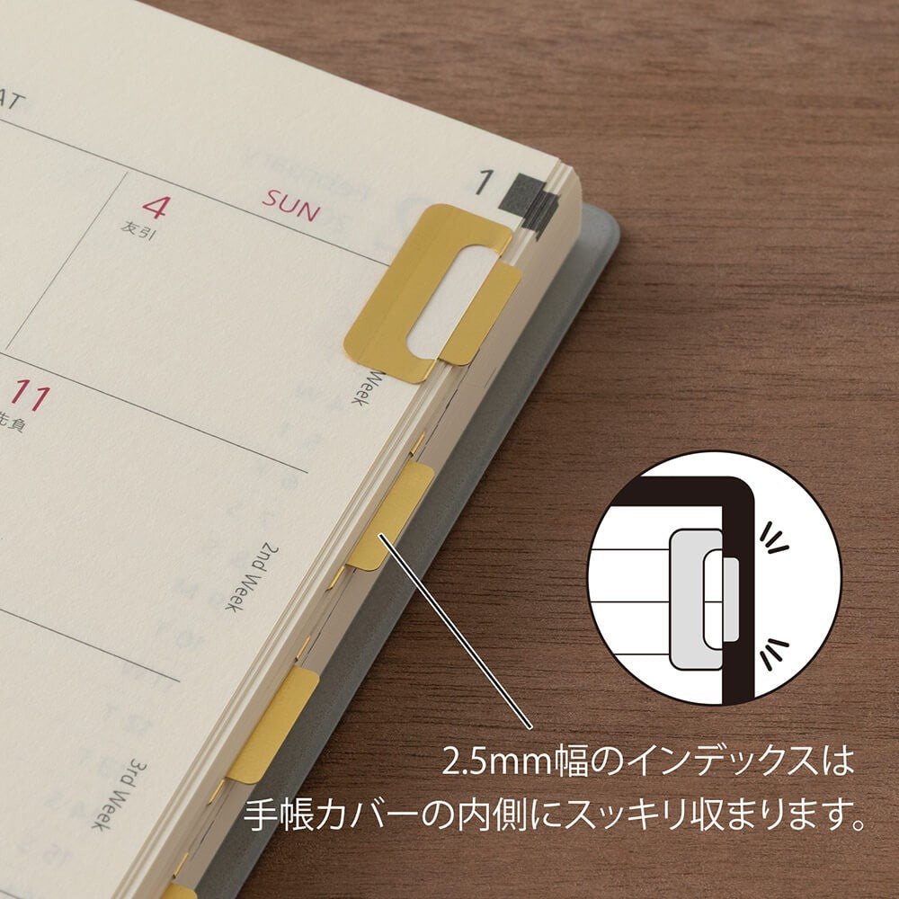 Midori Index Clips Chiratto Brass