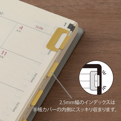 Midori Index Clips Chiratto Brass