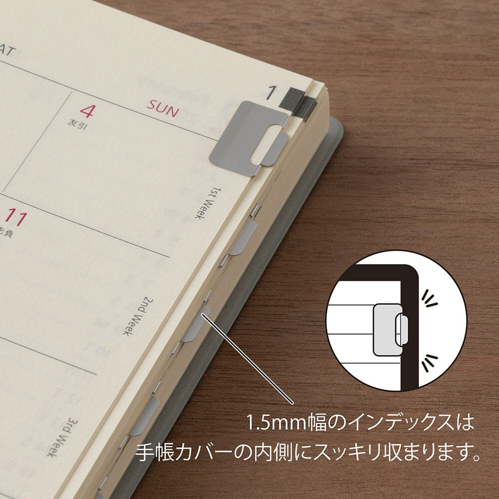 Midori Index Clips Brass Chiratto Silver