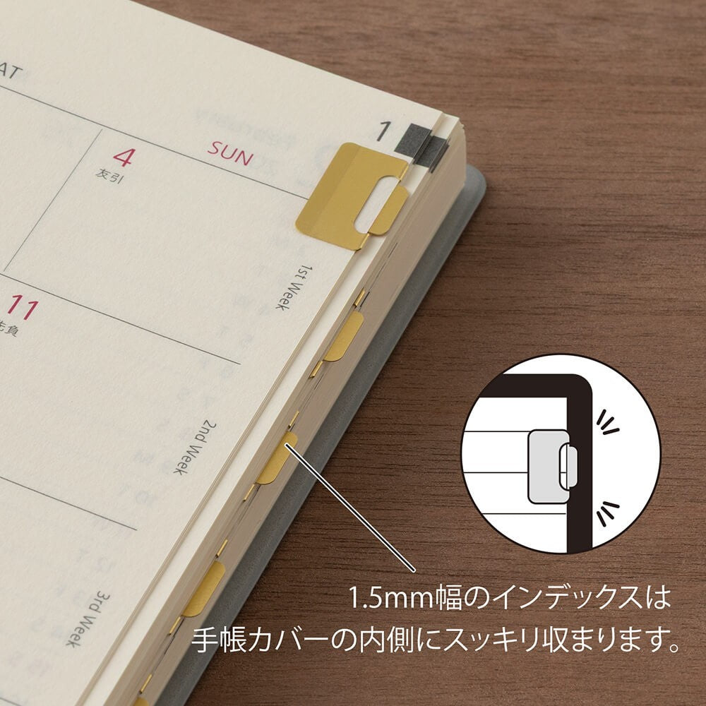 Midori Index Clips Chiratto Brass