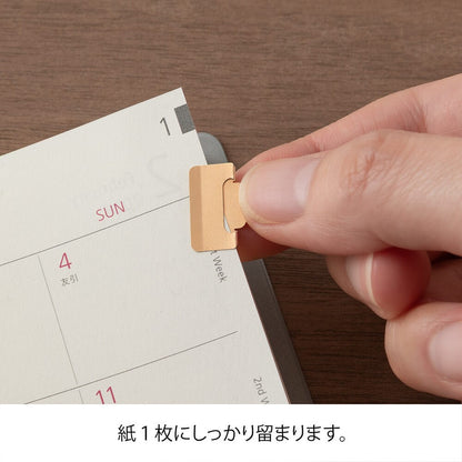 Midori Index Clips Brass Chiratto Orange