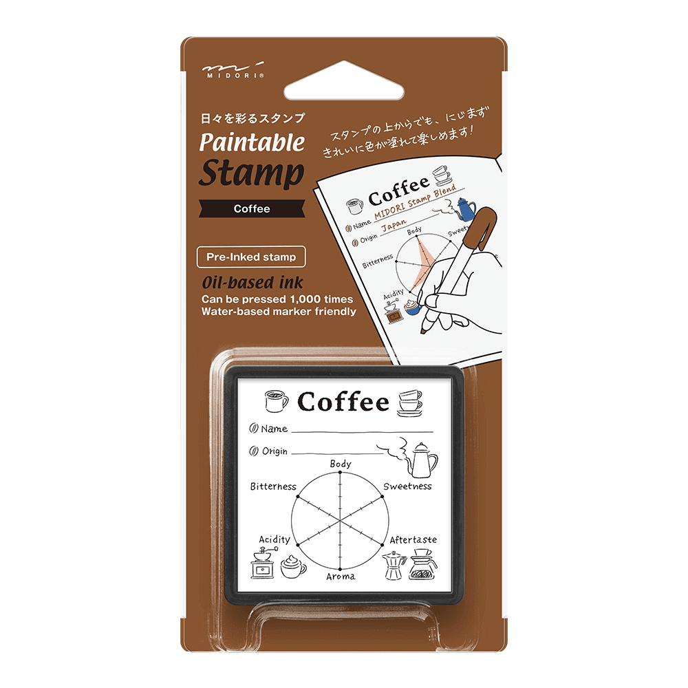Pieczątka Midori Paintable Stamp Pre-inked | Kawa