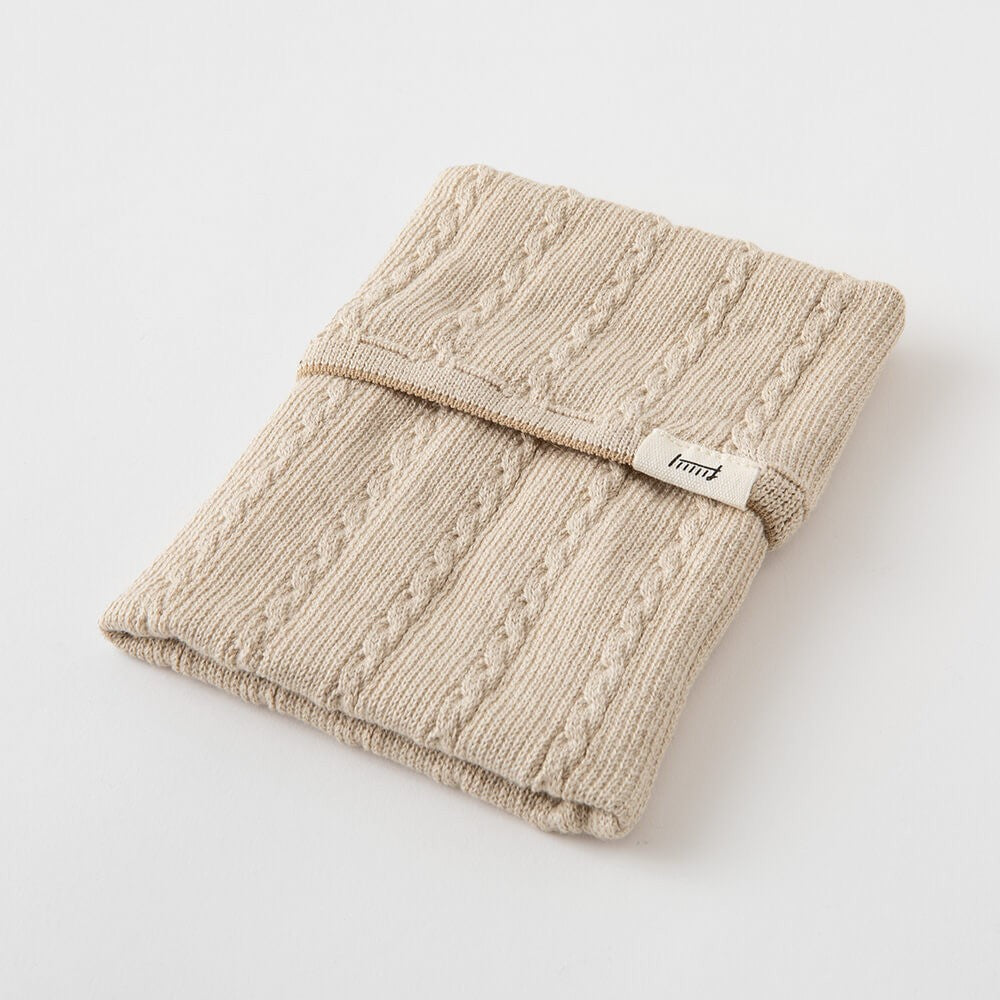 Knitted case for Midori HARAMAKI notebook | Beige