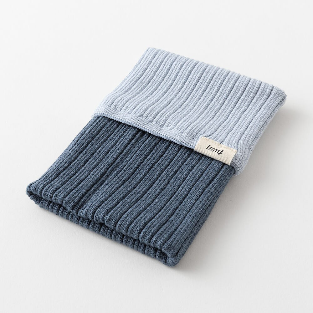 Knitted Case for Midori HARAMAKI Notebook | Two-Tone Light Blue