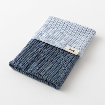 Knitted Case for Midori HARAMAKI Notebook | Two-Tone Light Blue