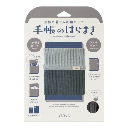 Knitted cover for Midori HARAMAKI notebook | Two-Tone Grey