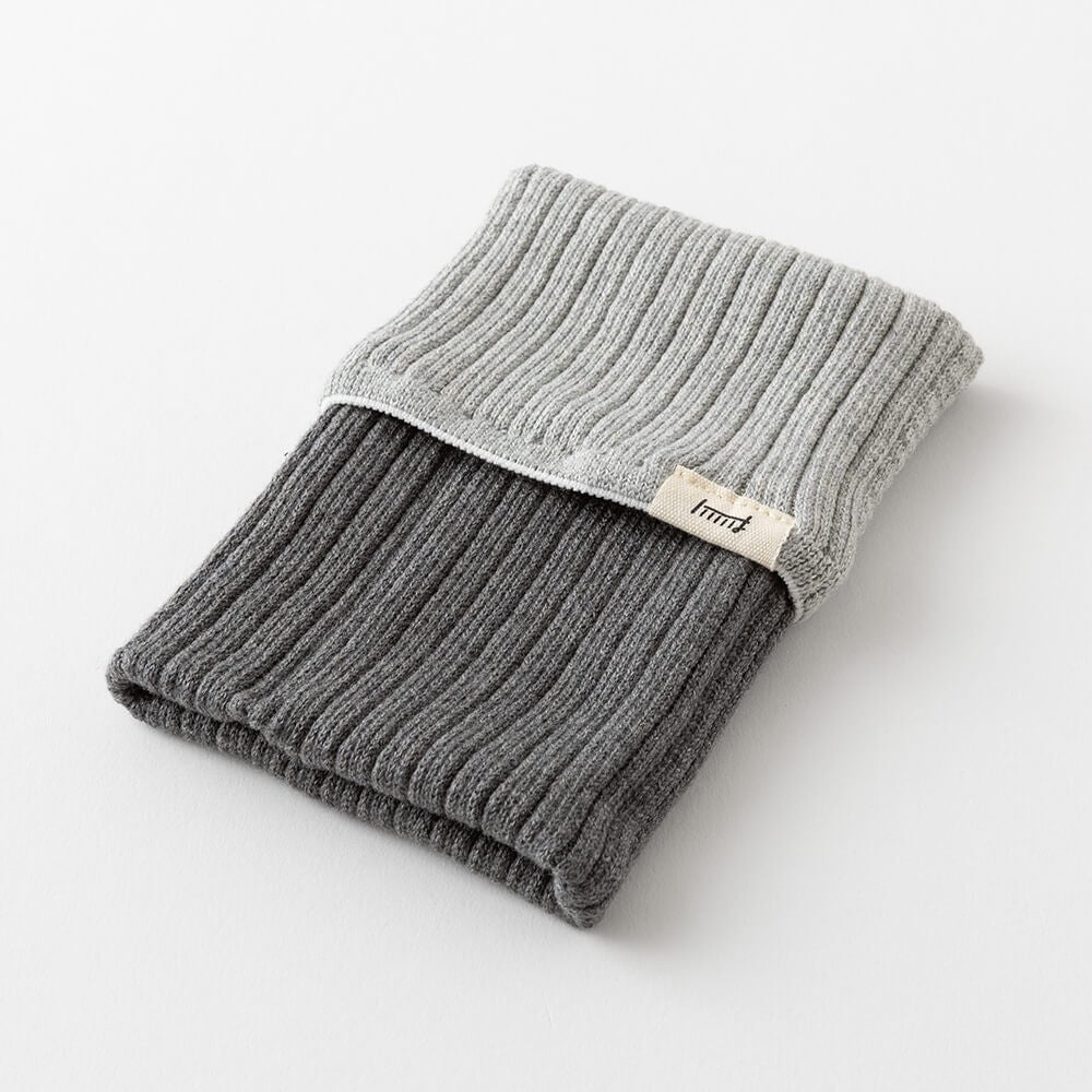 Knitted cover for Midori HARAMAKI notebook | Two-Tone Grey
