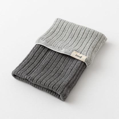 Knitted cover for Midori HARAMAKI notebook | Two-Tone Grey