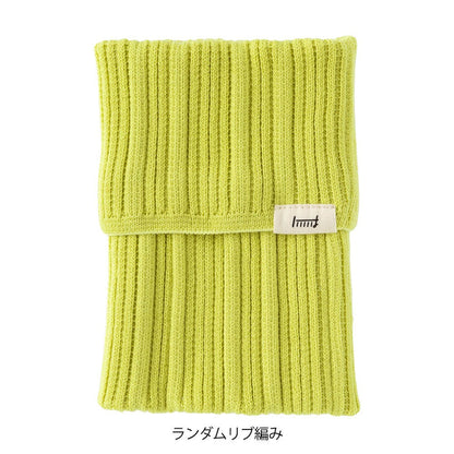 Knitted case for Midori HARAMAKI notebook | Lime Yellow