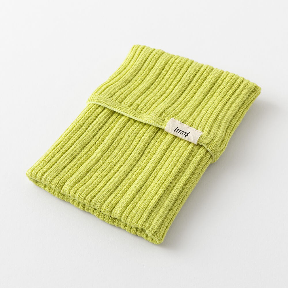Knitted case for Midori HARAMAKI notebook | Lime Yellow