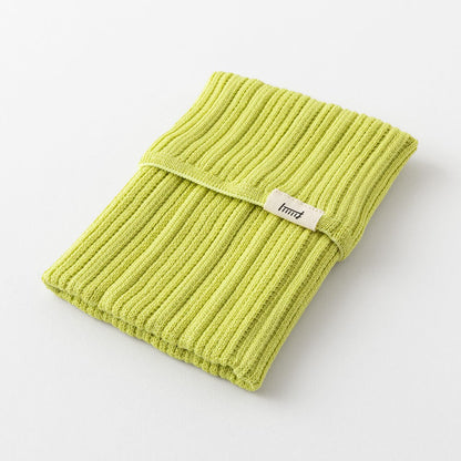 Knitted case for Midori HARAMAKI notebook | Lime Yellow