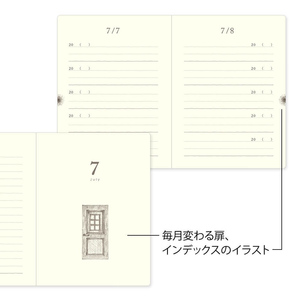 Pamiętnik Midori 5-Year Diary Gate Mini Czerwony