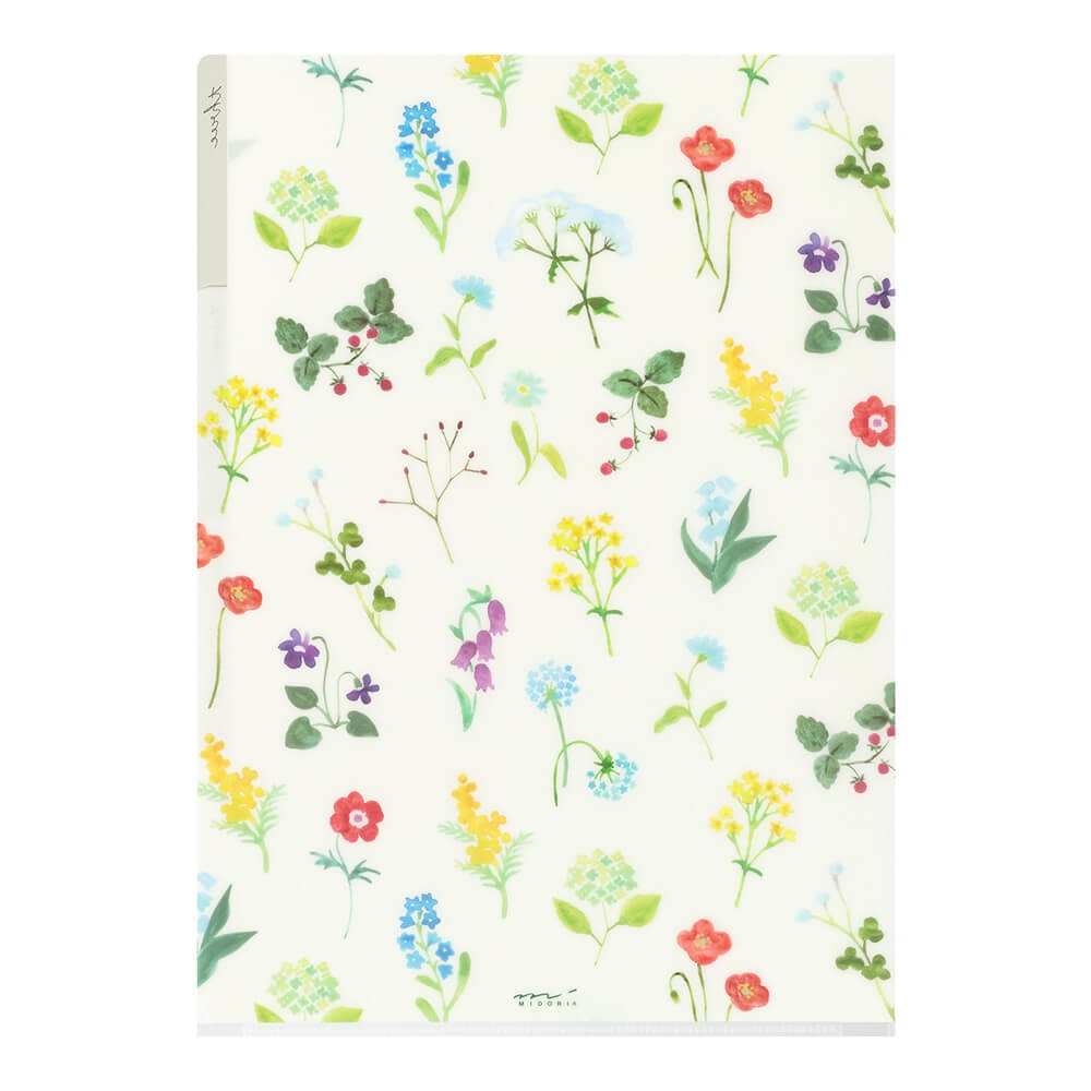 3-Pocket Clear Folder A4 Flowers C