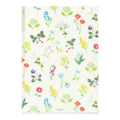 3-Pocket Clear Folder A4 Flowers C