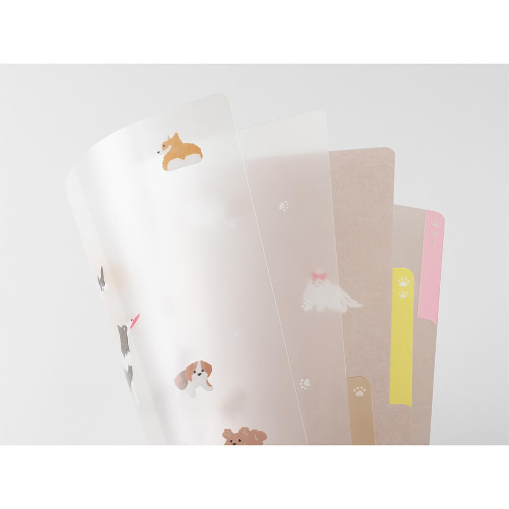 3-Pocket Clear Folder A4 Flowers Dog