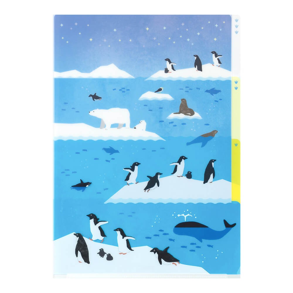 3-Pocket Clear Folder A4 Sea Creatures