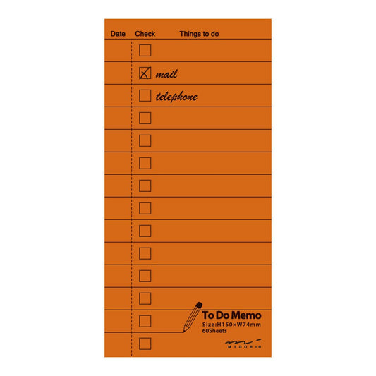 Memo pad To do List Orange