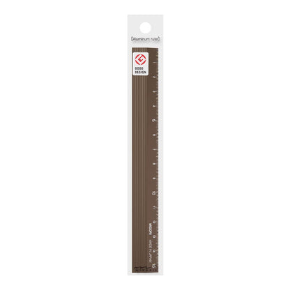 Midori aluminum ruler brown