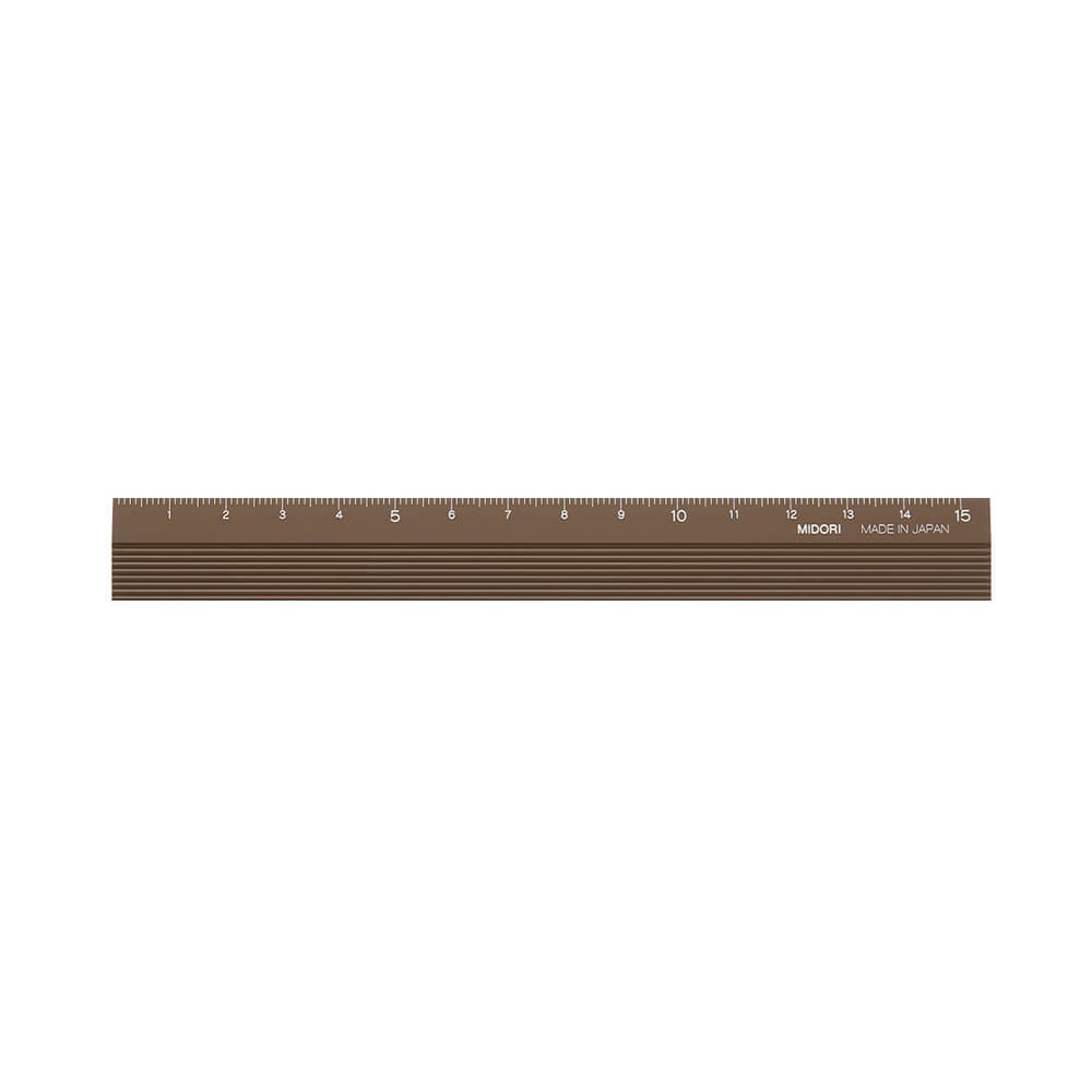 Midori aluminum ruler brown