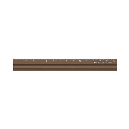 Midori aluminum ruler brown