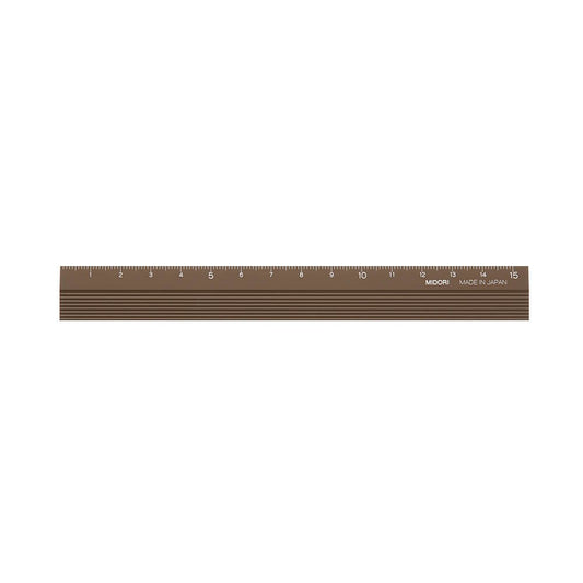 Midori aluminum ruler brown