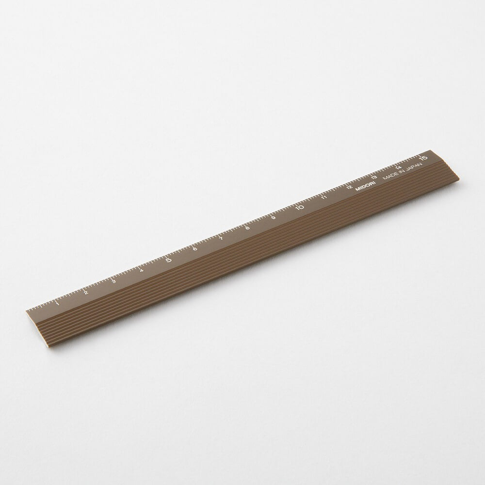 Midori aluminum ruler brown