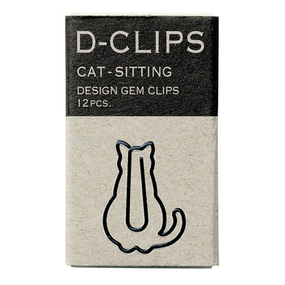 Midori D-Clips Mini Cat Sitting Paper Clips