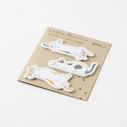 Midori Sticky Notes Point | Stretching Cat