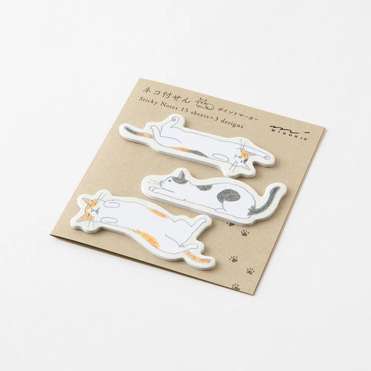 Midori Sticky Notes Point | Stretching Cat