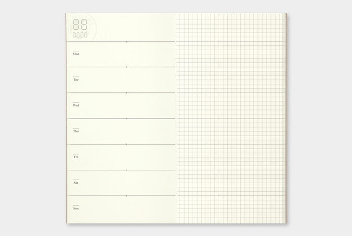 Traveler's Notebook Refill 019: Weekly Diary + Memo (Perpetual Calendar)