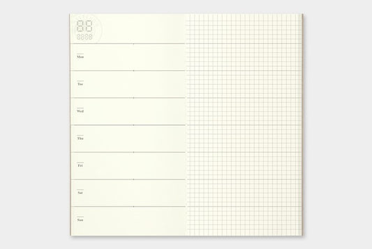 Traveler's Notebook Refill 019: Weekly Diary + Memo (Perpetual Calendar)