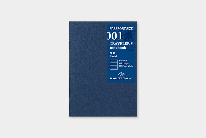 Traveler's Notebook Refill 001 (Passport size): Lined notebook