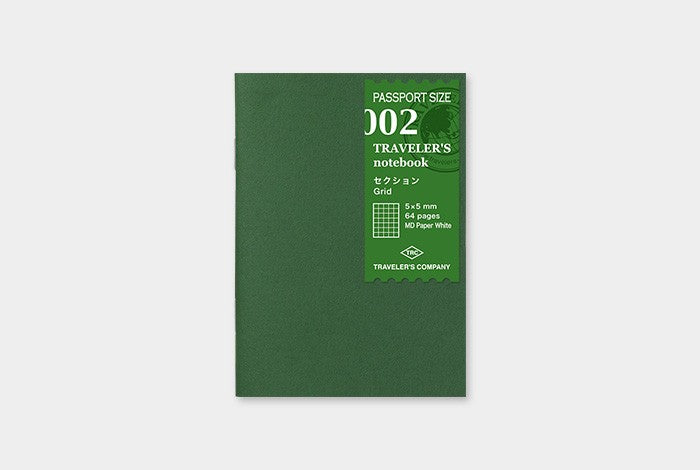 Traveler's Notebook 002 Refill (Passport size): Grid Notebook