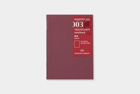 Traveler's Notebook Refill 003 (Passport size): Plain Notebook