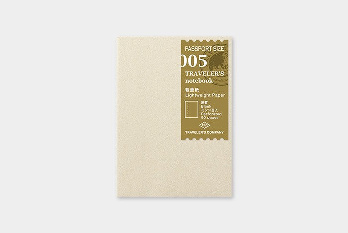 Traveler's Notebook Refill 005 (Passport size): Lightweight Paper Notes