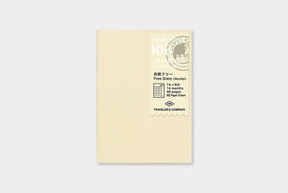 Traveler's Notebook Refill 006 (Passport Size): Monthly Undated Planner