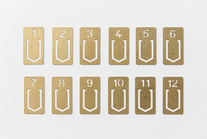 TRC BRASS Bookmark Number Clips