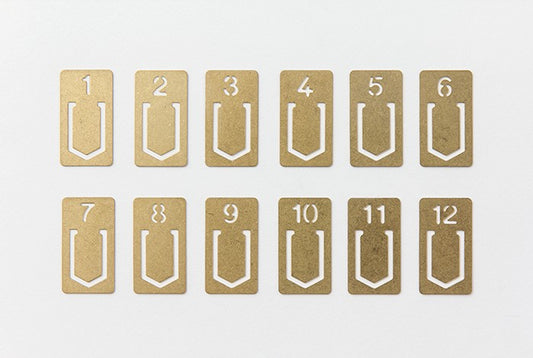 TRC BRASS Bookmark Number Clips