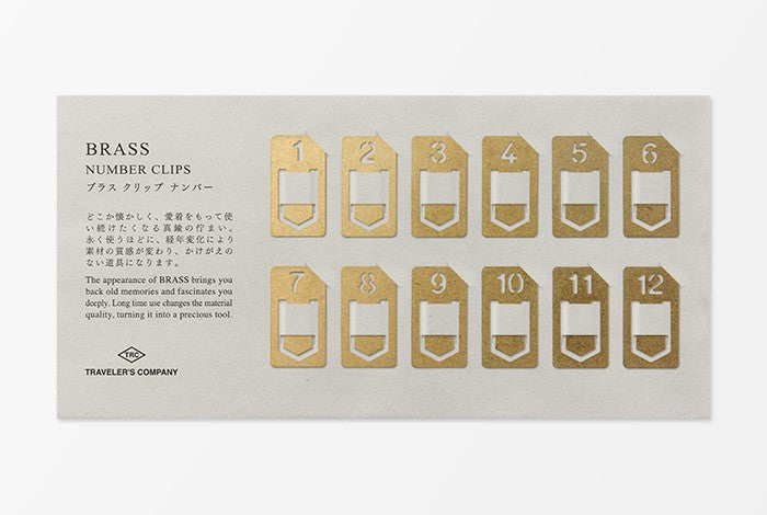 TRC BRASS Bookmark Number Clips